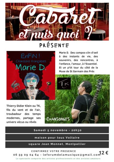 Concert à Montpellier, 5 novembre 2022